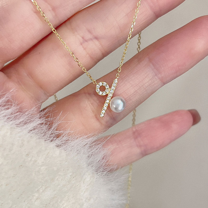 S925 pure silver freshwater pearl pendant necklace
