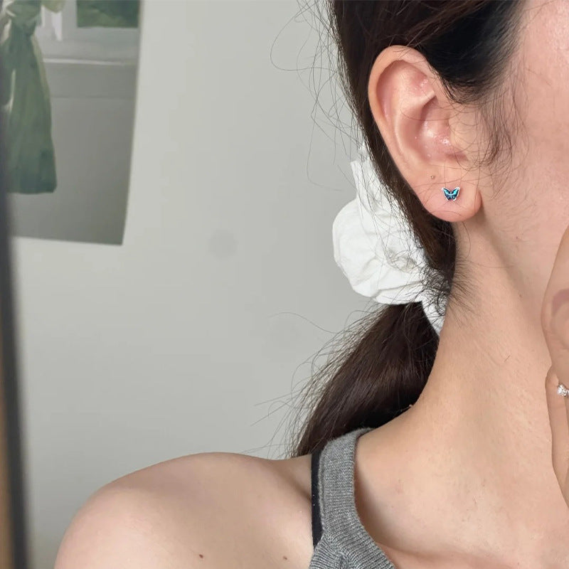 999 Silver Butterfly Earrings - Silvery