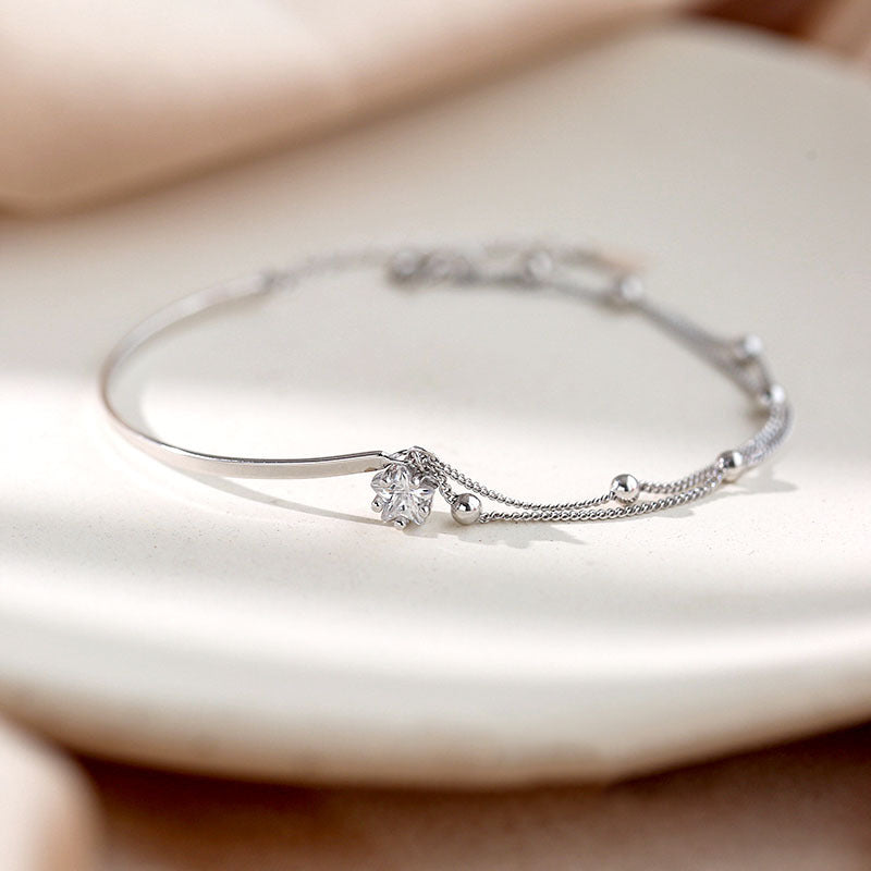 S925 sterling silver bracelet - silvery