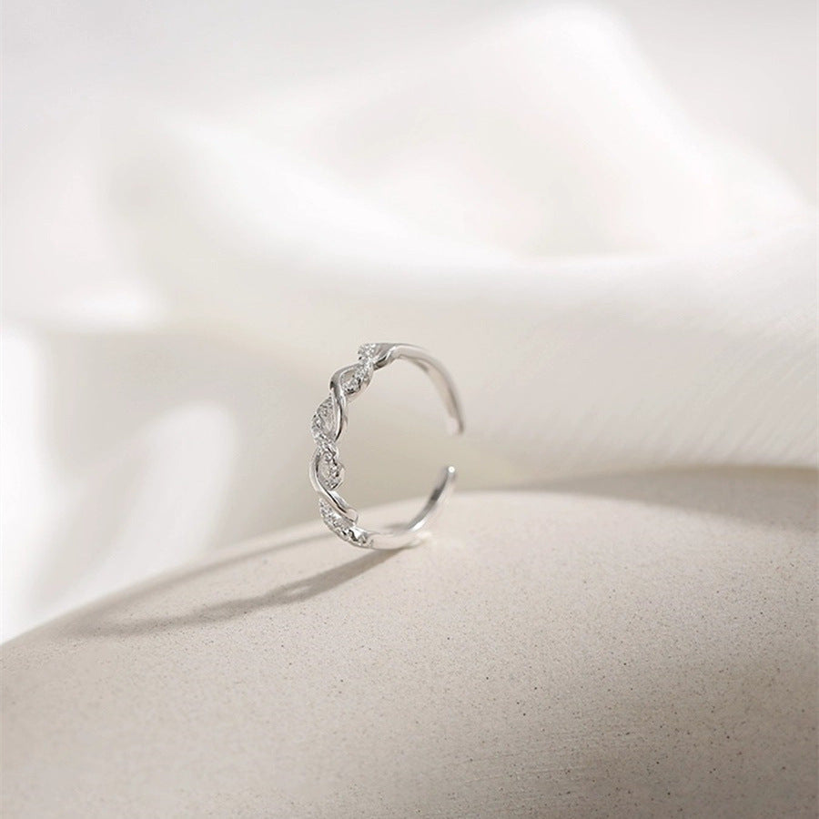 925 sterling silver open ring - silvery