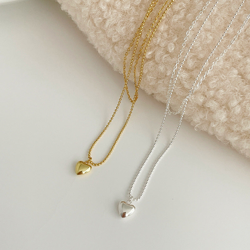 S925 sterling silver double layered necklace