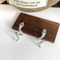 S925 sterling silver snake shaped earrings