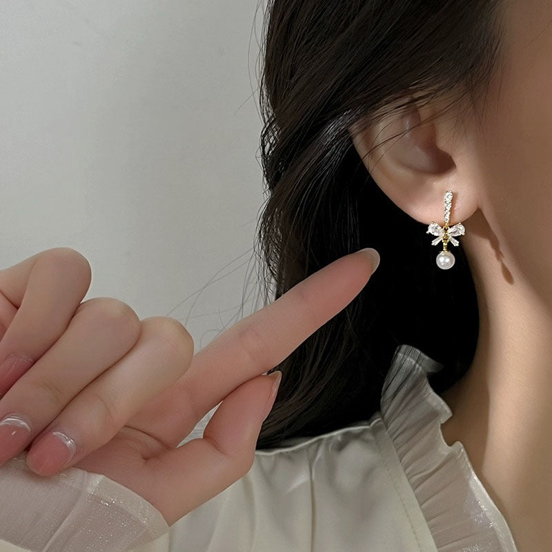 925 sterling silver bowknot earrings