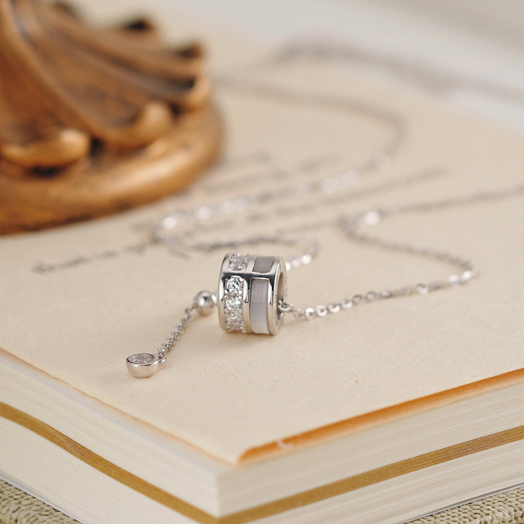 925 sterling silver tassel necklace - silvery