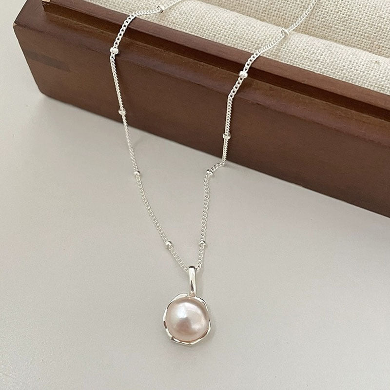 925 sterling silver freshwater pearl pendant necklace