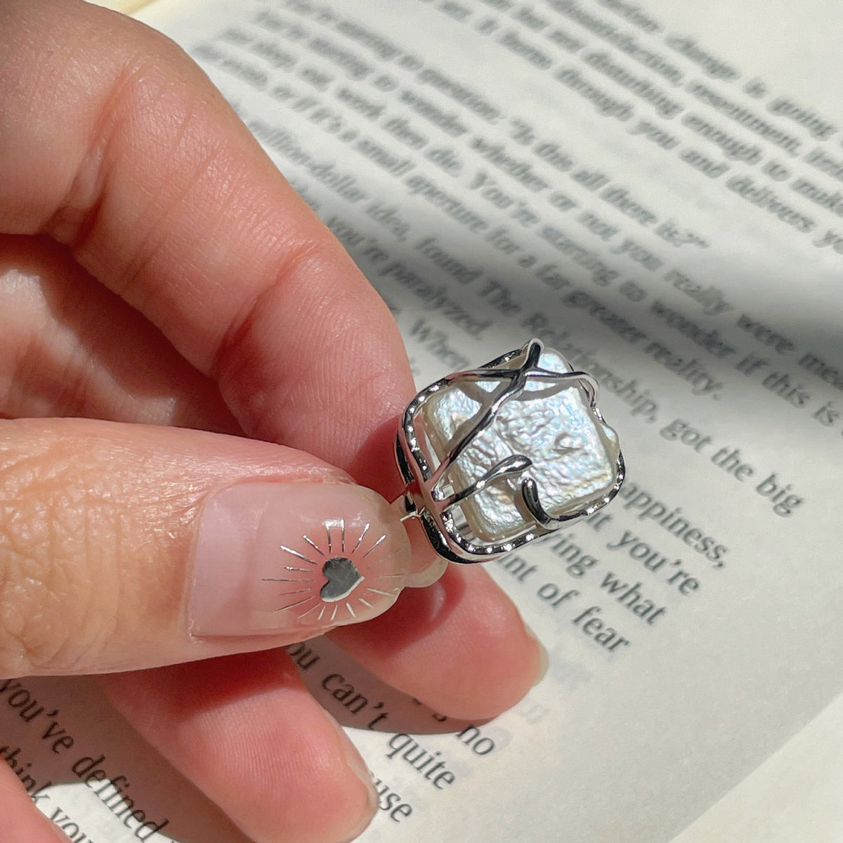 925 sterling silver pearl ring