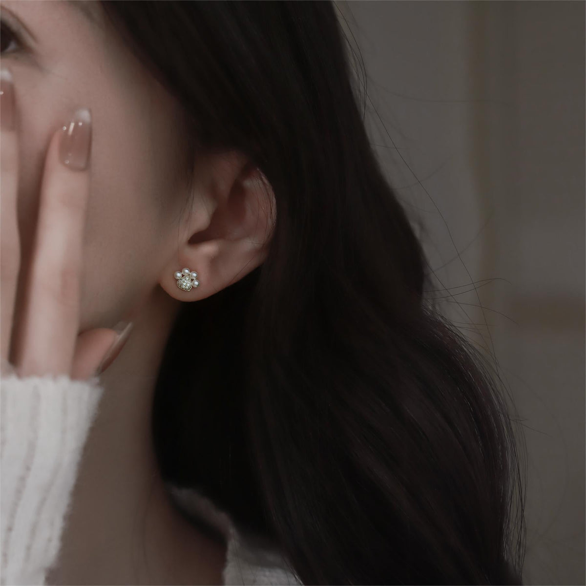 925 sterling silver cat claw earrings - golden