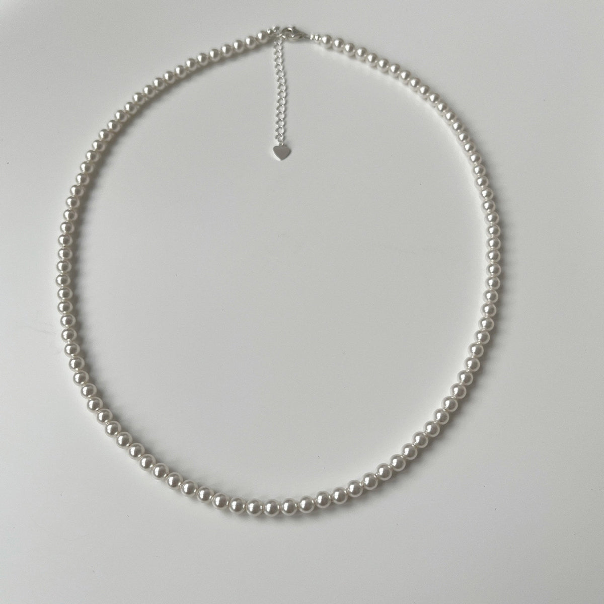 S925 pure silver artificial pearl necklace