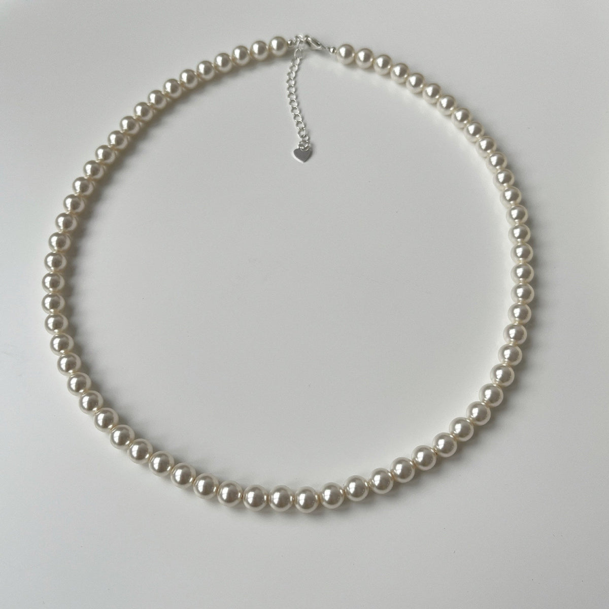 S925 pure silver artificial pearl necklace