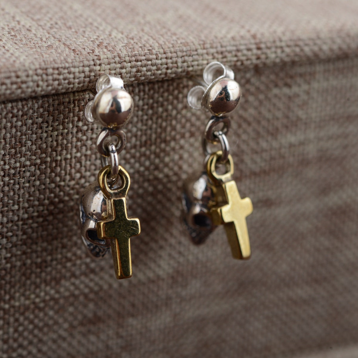 S925 Sterling Silver Halloween Skull Drop Earrings