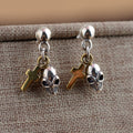 S925 Sterling Silver Halloween Skull Drop Earrings