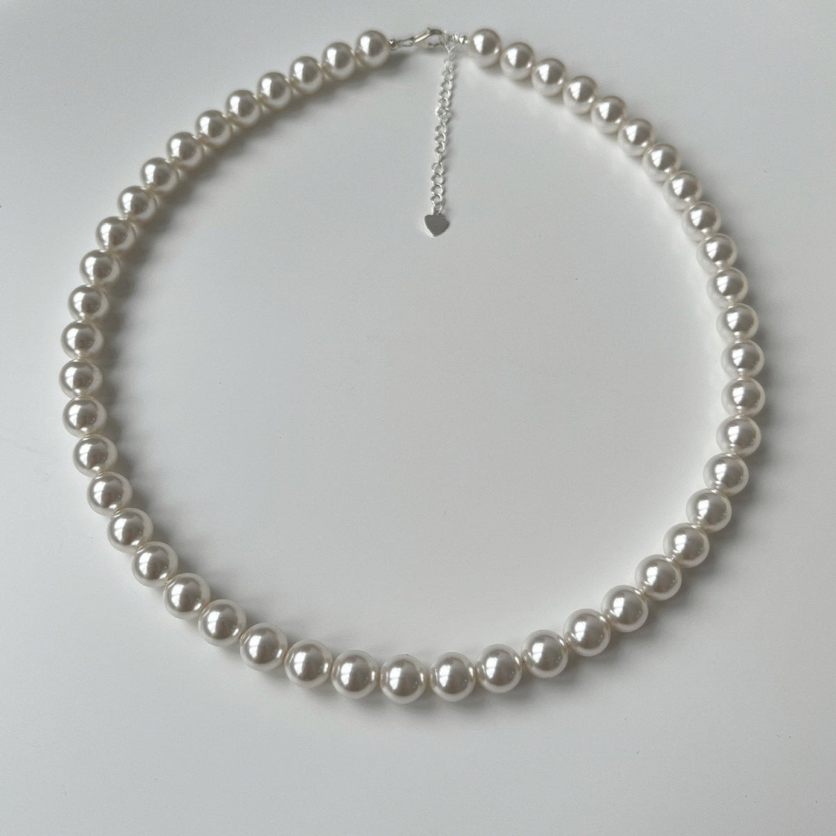 S925 pure silver artificial pearl necklace
