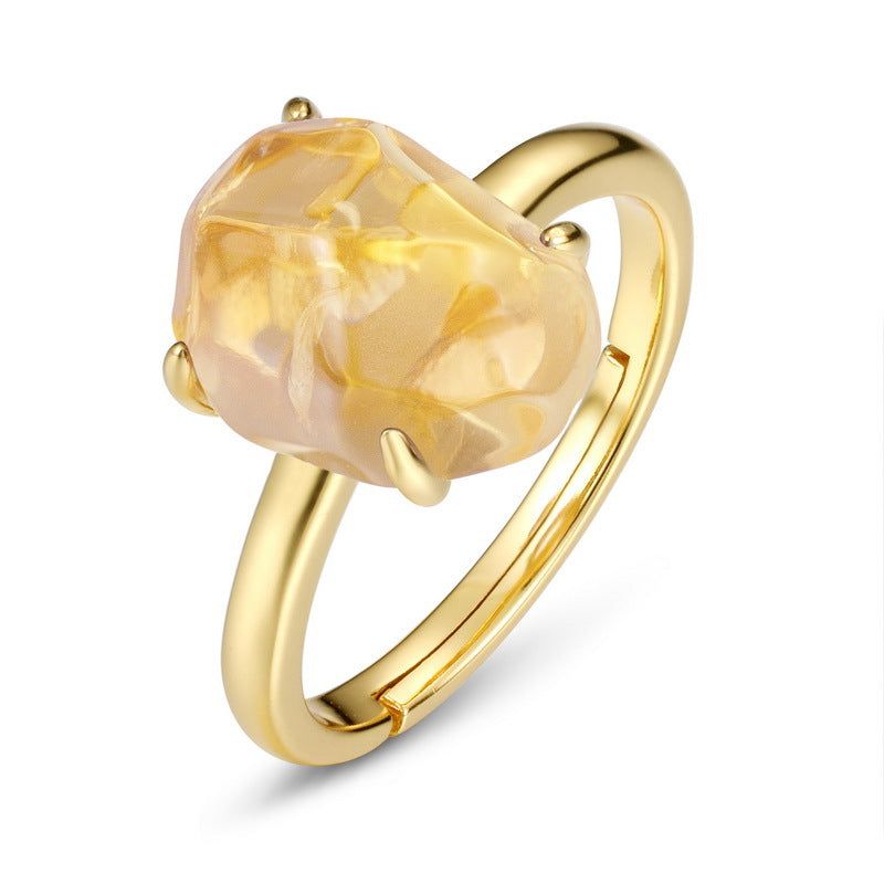 S925 Sterling Silver Gold-Plated Irregular Ring