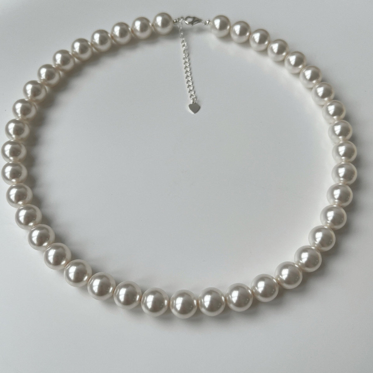 S925 pure silver artificial pearl necklace