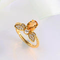 S925 Sterling Silver Plated with Golden Crystal Bee Ring