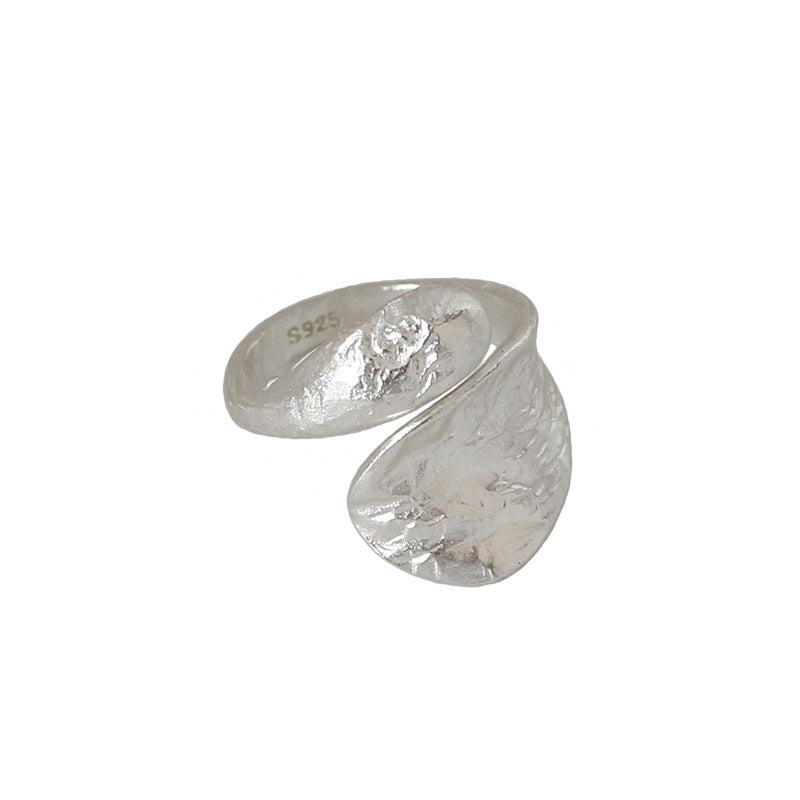 Hammered Double Teardrop 18K Gold Plated Open Ring – image 5