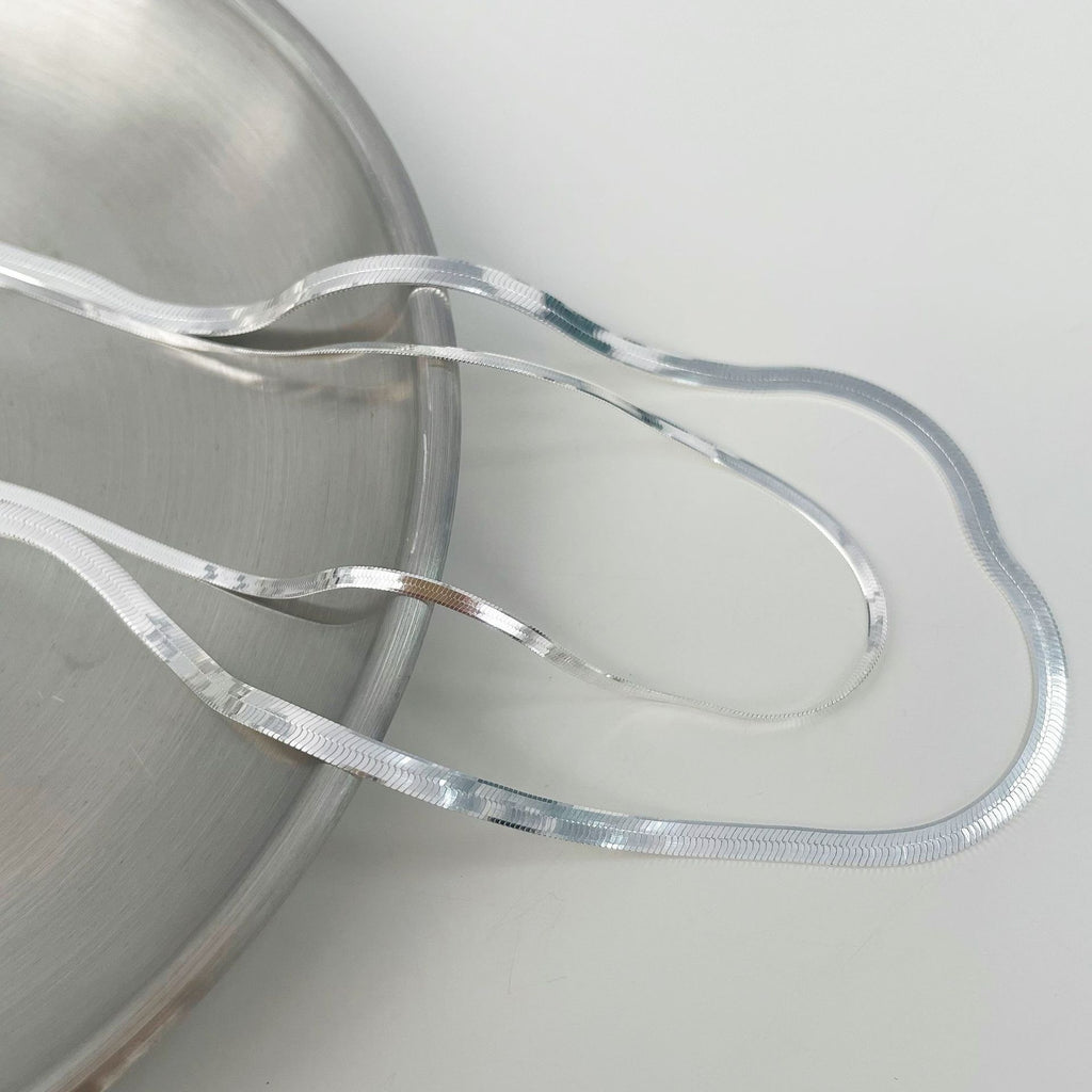 925 sterling silver snake bone chain necklace