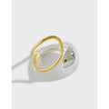 Two-Tone Sculptural Teardrop Open Ring