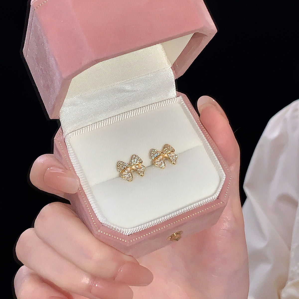 925 sterling silver bowknot earrings
