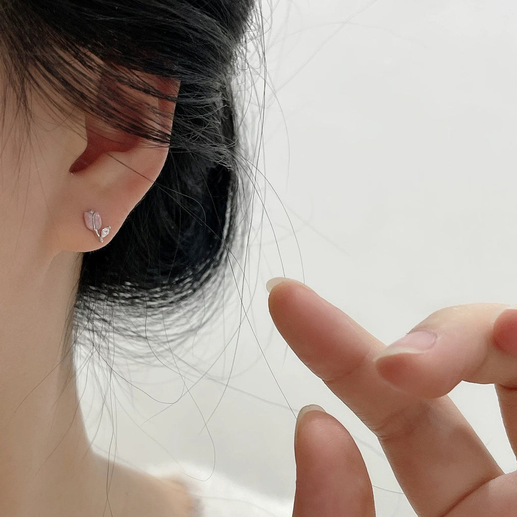S925 pure silver tulip earrings