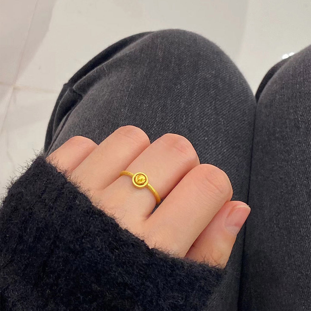 S925 sterling silver ring - golden