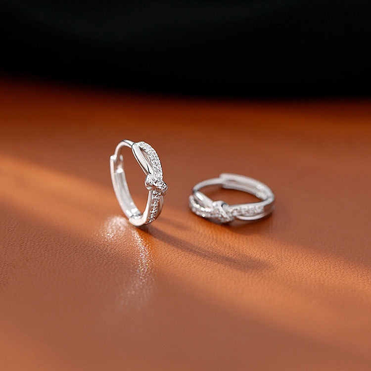S925 sterling silver ear buckle - silvery