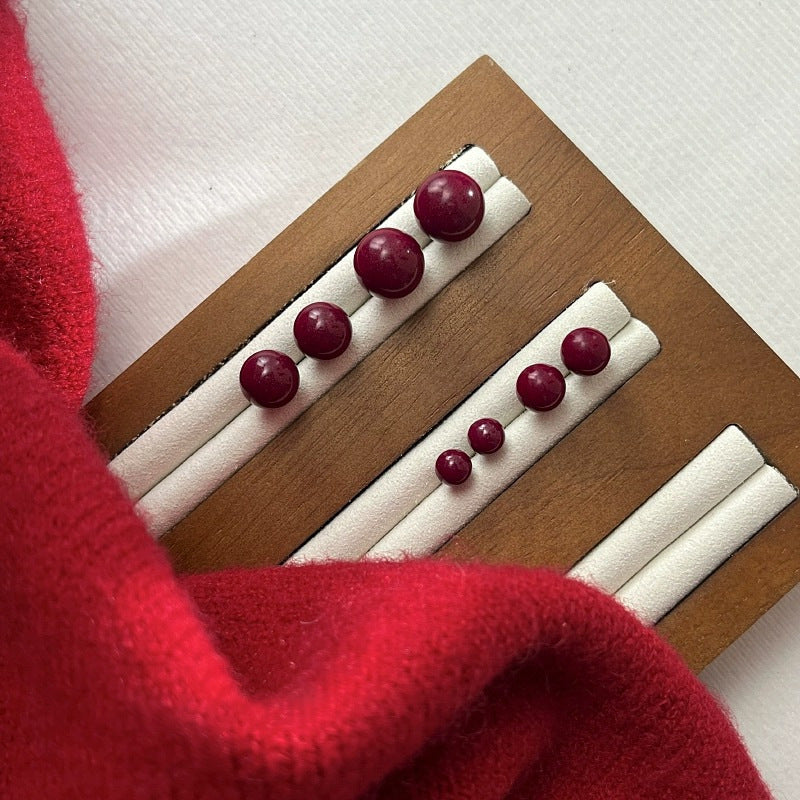925 sterling silver cinnabar earrings - silvery