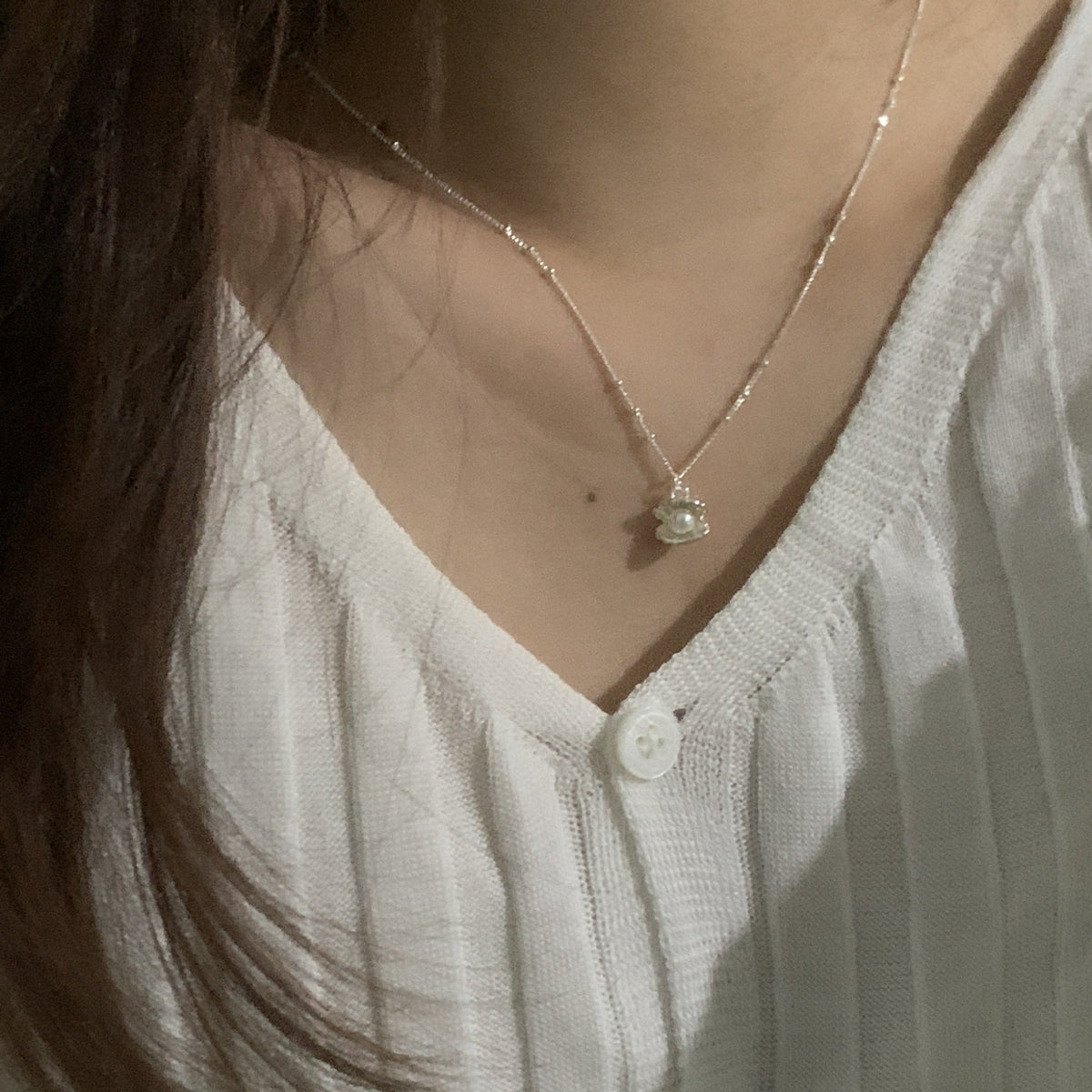 925 Silver Shell Pearl Necklace