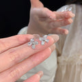 925 sterling silver flower shaped earrings