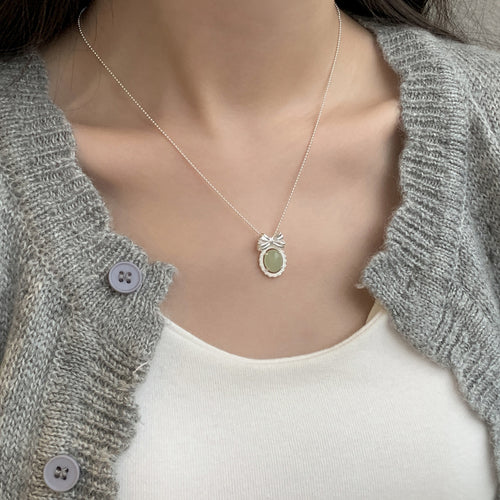 925 sterling silver pendant necklace - silvery