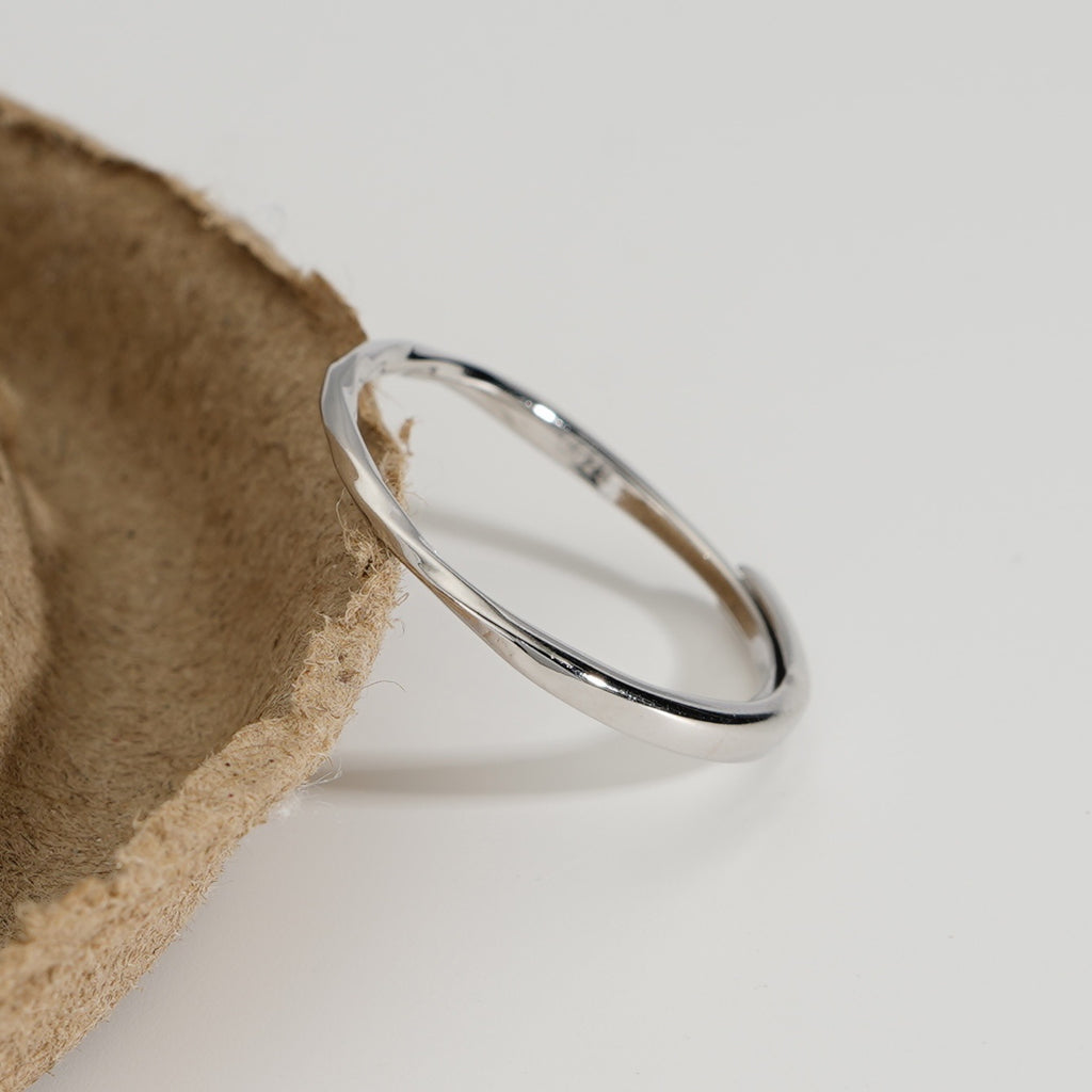 925 sterling silver open ring - silvery