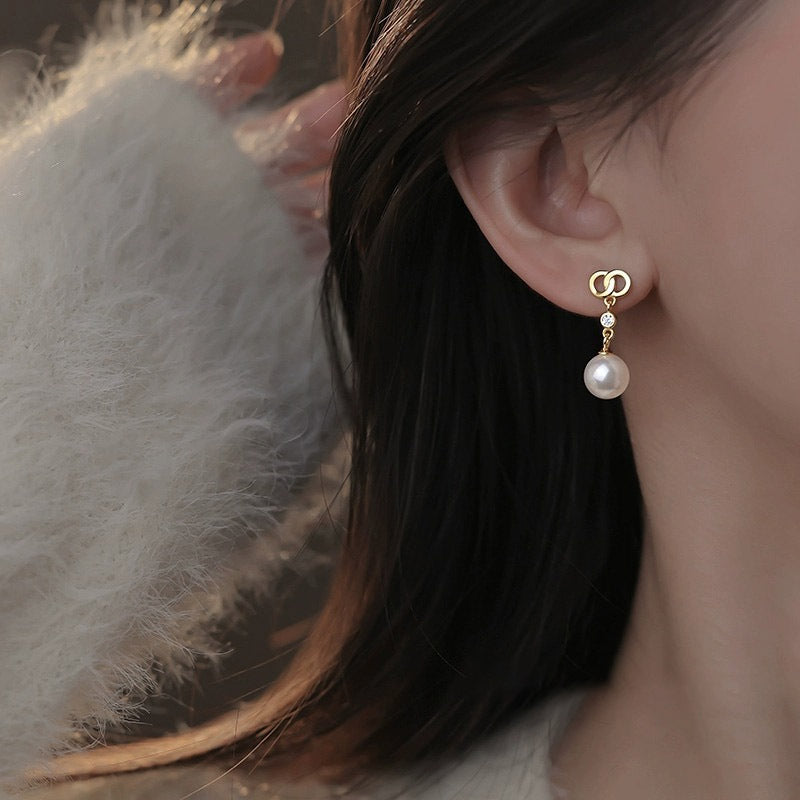 925 sterling silver pearl earrings