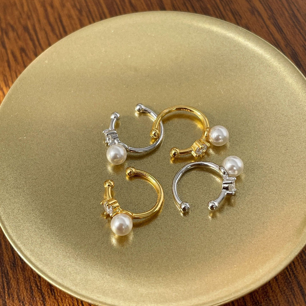 925 sterling silver pearl ear clip