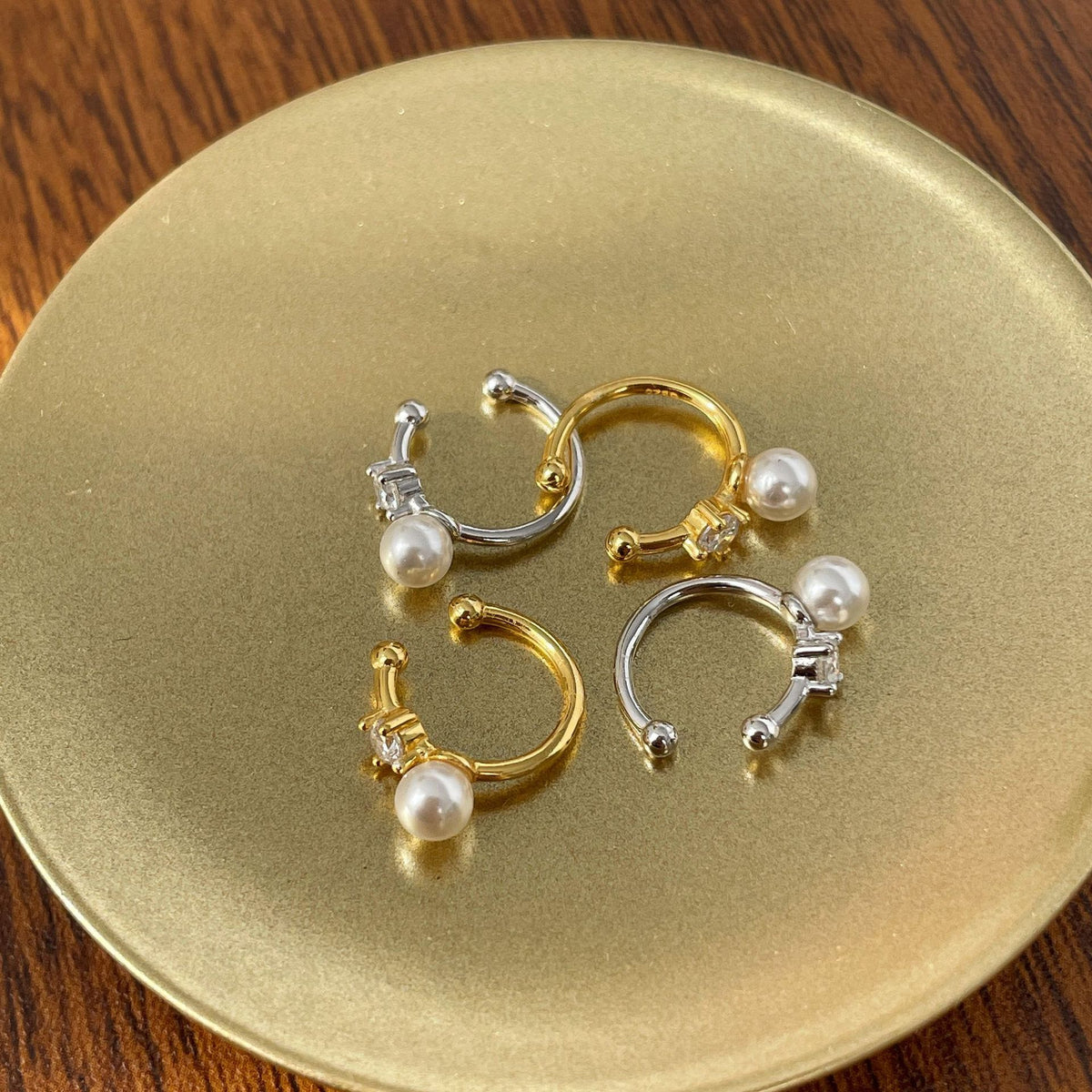 925 sterling silver pearl ear clip