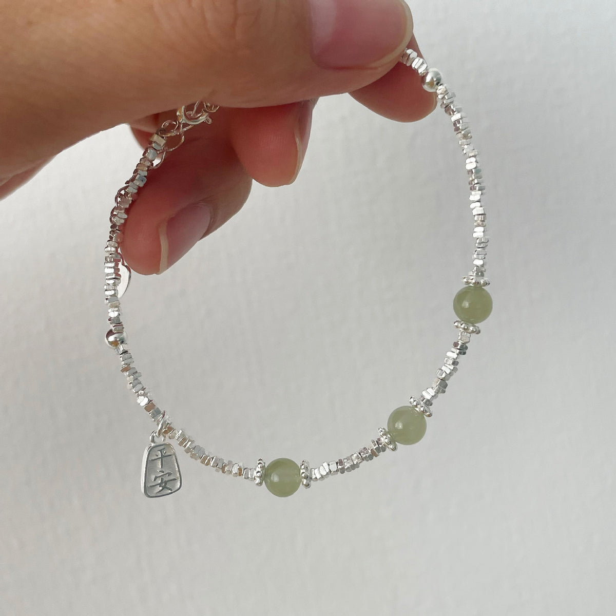 925 sterling silver broken silver bracelet - silvery