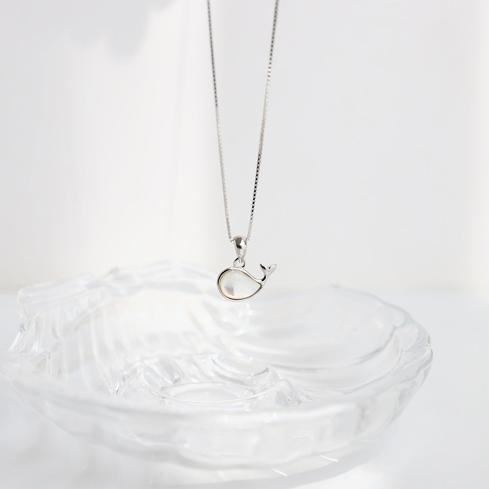 925 sterling silver whale pendant necklace