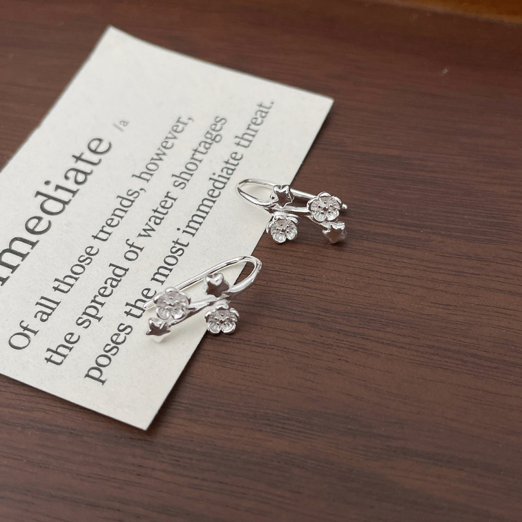 925 sterling silver earrings - silvery