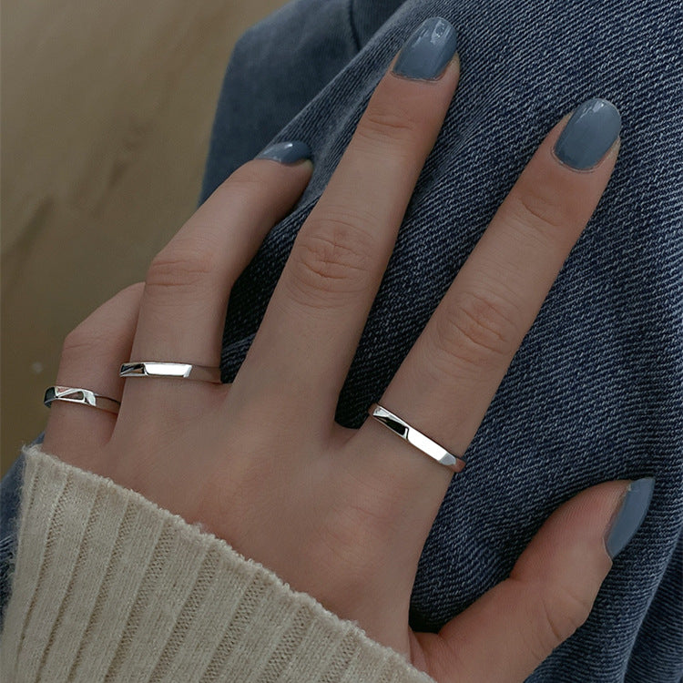 925 sterling silver open ring - silvery