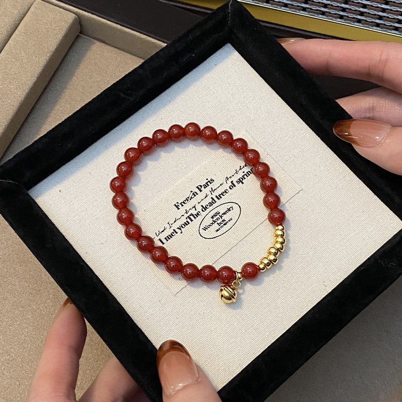925 sterling silver red agate bracelet