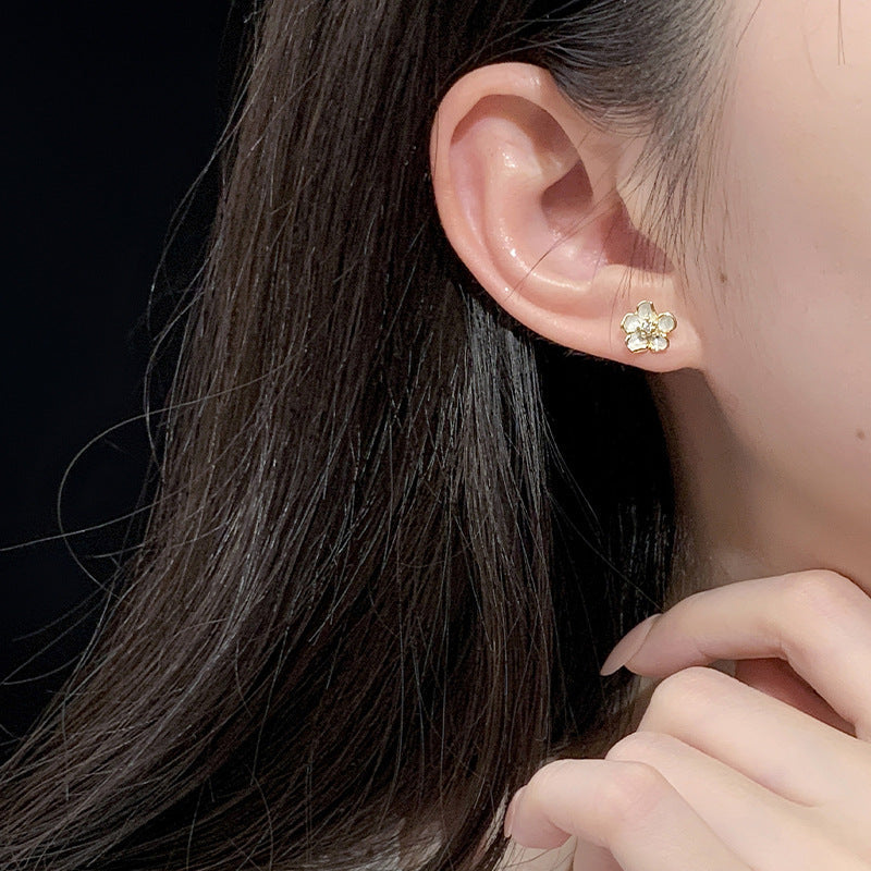 S925 pure silver flower  earrings