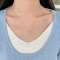 925 sterling silver double ring pendant necklace