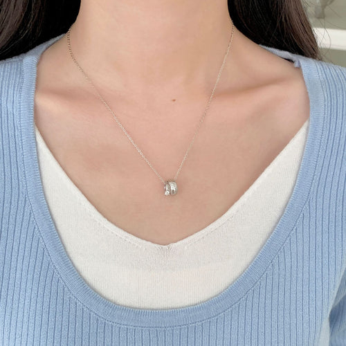 925 sterling silver double ring pendant necklace