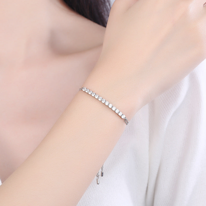 S925 Silver Moissanite "Smile" Bracelet