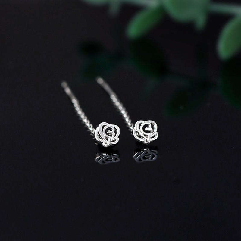 925 sterling silver rose ear string