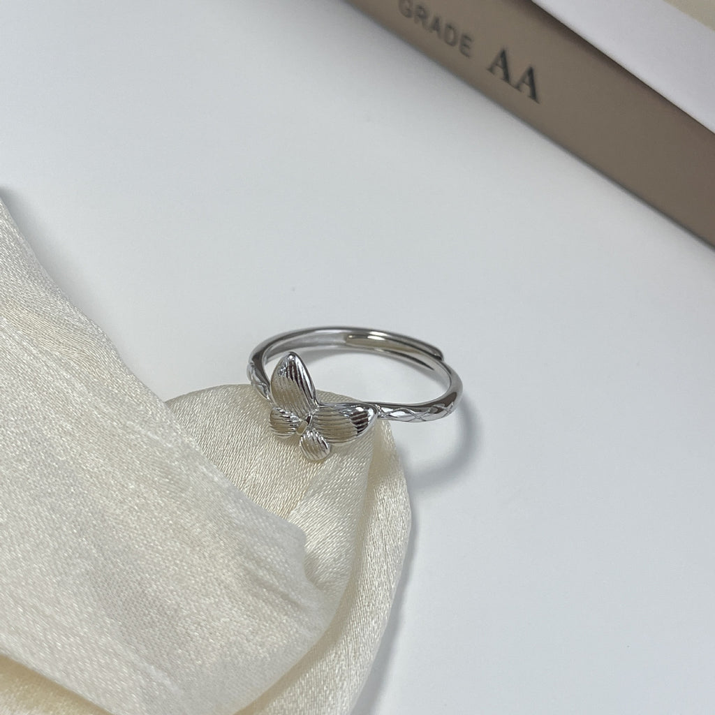 925 sterling silver butterfly shaped open ring - silvery