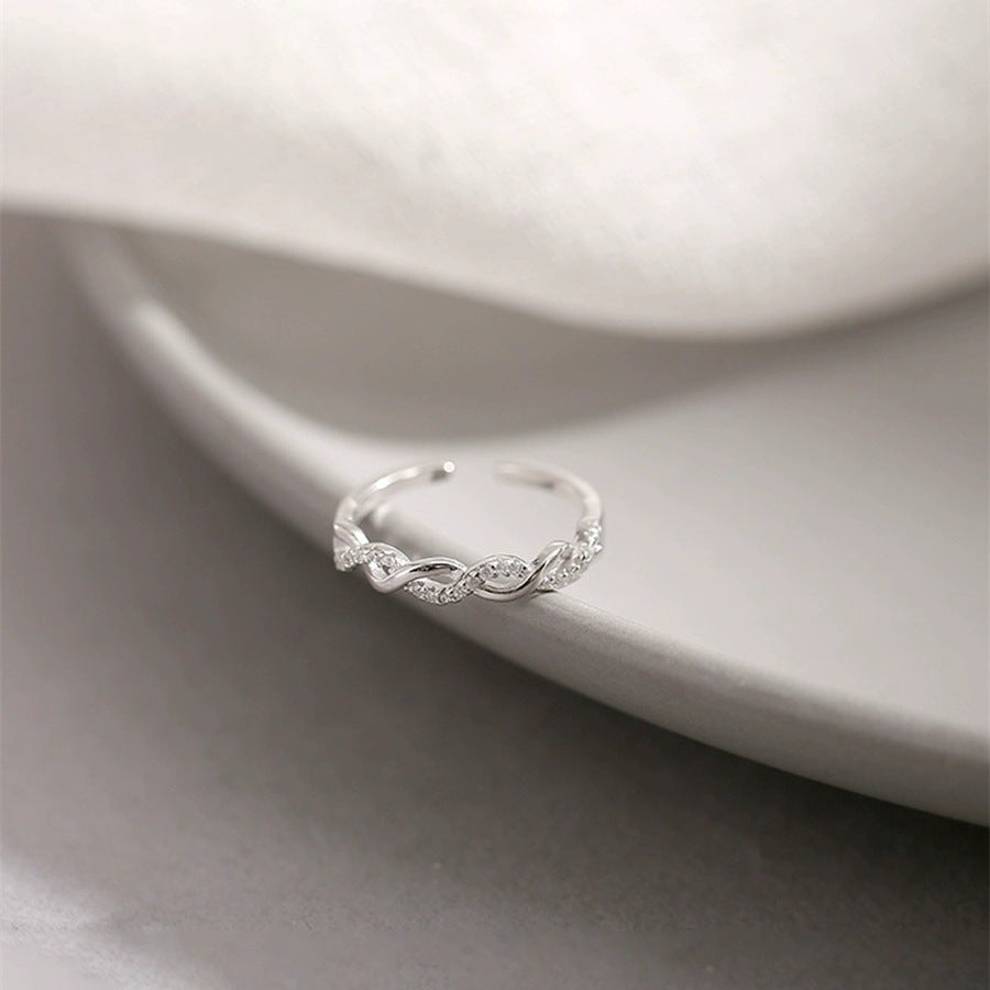 925 sterling silver open ring - silvery