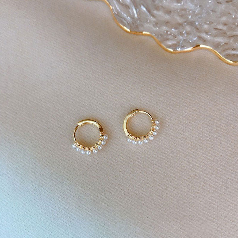 925 sterling silver imitation pearl ear buckle