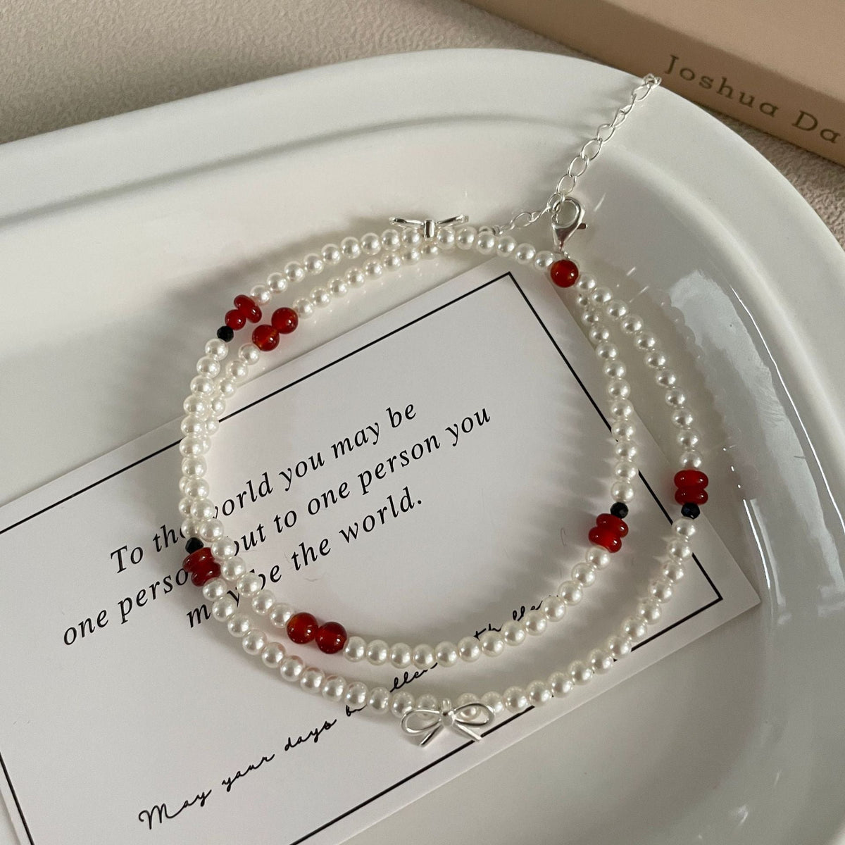925 silver pearl necklace - silver