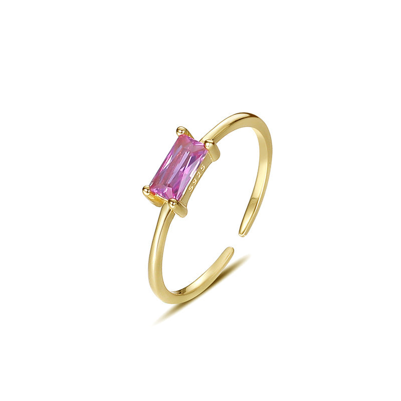925 Sterling Silver Square Cubic Zirconia Ring