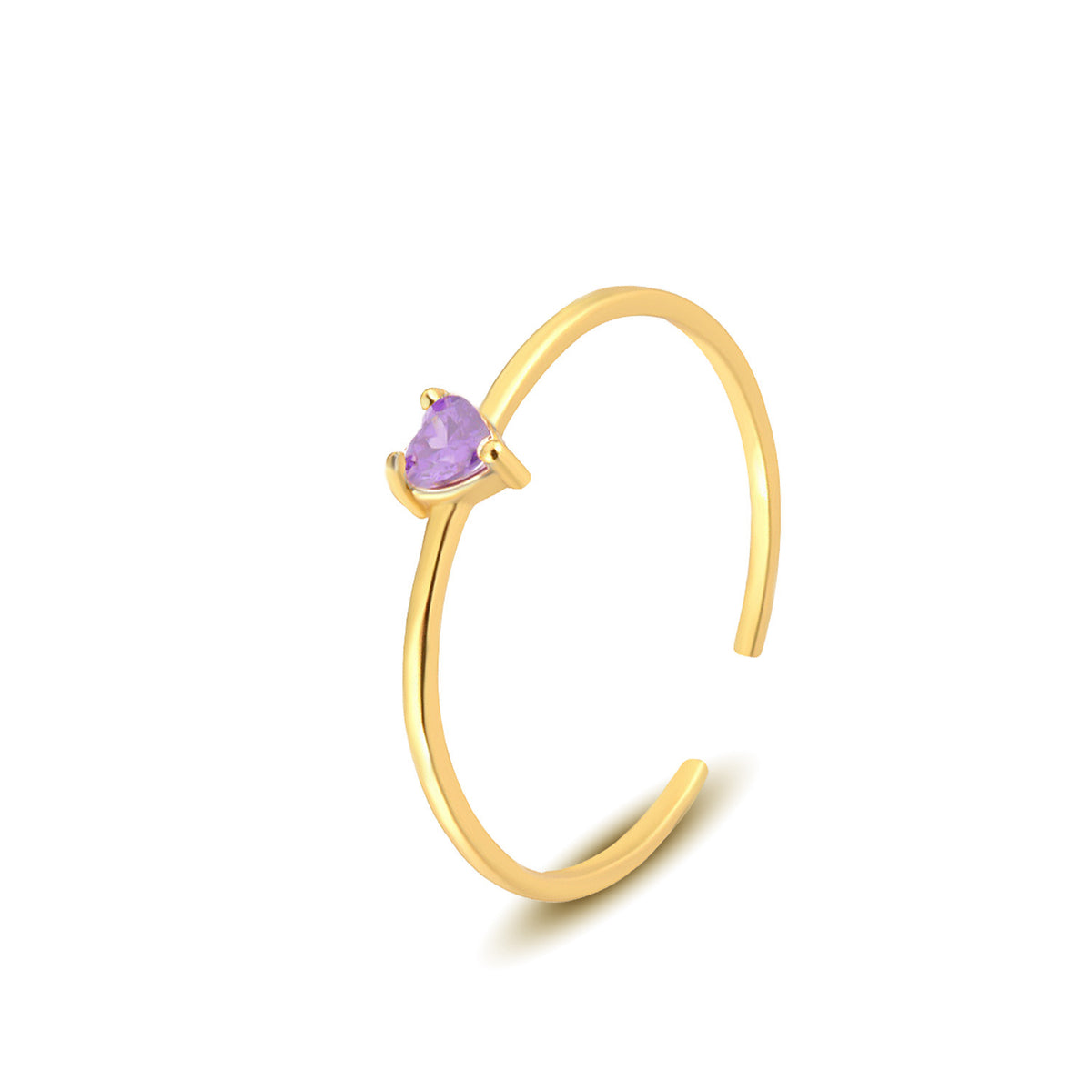S925 Sterling Silver Heart-Shaped Colorful Zircon Ring